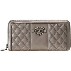 Love Moschino QUILTED WALLET ZIPAROUND Portfel peltro. Szare portfele damskie marki Love Moschino. Za 419,00 zł.