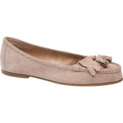 Mokasyny damskie 5th Avenue różowe. Różowe mokasyny damskie 5th Avenue, ze skóry, na obcasie. Za 139,90 zł.
