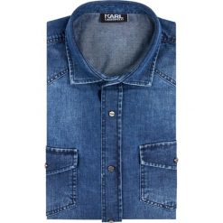 Koszula Karl Lagerfeld 605903 501672. Niebieskie koszule męskie KARL LAGERFELD, xl, bez wzorów, z bawełny, casualowe, bez kołnierzyka, bez rękawów. Za 699,00 zł.