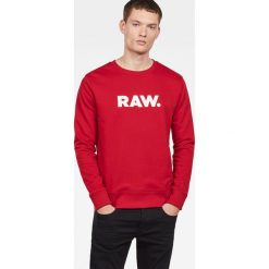 G-Star Raw - Bluza. Czerwone bluzy męskie G-Star RAW, s, z nadrukiem, z elastanu, retro, z okrągłym kołnierzem, bez rękawów, bez kaptura. Za 329,90 zł.