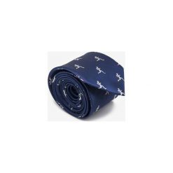 KRAWAT RUNNERS NAVY. Niebieskie krawaty męskie marki Marthu, bez wzorów, klasyczne. Za 129,00 zł.