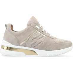Sneakersy beżowe zamszowe. Pomarańczowe sneakersy damskie Arturo Vicci, ze skóry. Za 259,00 zł.