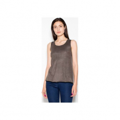 Bluzka VT001 Oliwka. Zielone bluzki damskie Venaton, xl, bez wzorów, bez kołnierzyka, bez rękawów. Za 99,00 zł.