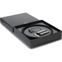 Pasek Męski BOSS - Geres-Hb 50425020 001. Czarne paski męskie Boss, w paski, ze skóry. Za 999,00 zł.
