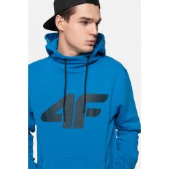 Bluza męska BLM301 - kobalt. Szare bluzy męskie marki 4f, m, bez wzorów, z dzianiny, z kapturem, bez rękawów, z kapturem. Za 119,99 zł.