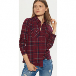 Koszula z kieszeniami - Bordowy. Czerwone koszule damskie Cropp, l. Za 69,99 zł.