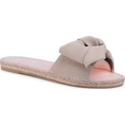 Espadryle MANEBI - Sandals With Bow K 1.1 J0 Champagne Beige. Brązowe espadryle damskie Manebi, bez wzorów, ze skóry, bez obcasa. Za 449,00 zł.