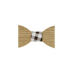 Mucha męska drewniana EM Men's Accessories. Pomarańczowe muszki męskie Em men's accessories, na spotkanie biznesowe, bez wzorów, z materiału, wizytowe. Za 99,99 zł.