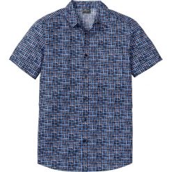 Koszula z krótkim rękawem Slim Fit bonprix ciemnoniebieski z nadrukiem. Niebieskie koszule męskie bonprix, xxl, z nadrukiem, bez kołnierzyka, z krótkim rękawem. Za 74,99 zł.