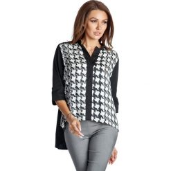 Bluzka w kolorze czarno-białym. Czarne bluzki damskie Far Far Fashion, Ryłko by Agnes&Paul, bez wzorów, z bawełny, bez kołnierzyka, bez rękawów. W wyprzedaży za 79,95 zł.