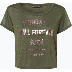 Only Play - T-shirt damski, zielony. Szare t-shirty damskie marki Only Play, m, z dzianiny. Za 79,95 zł.
