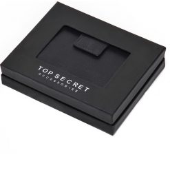 PORTFEL MĘSKI. Czarne portfele męskie marki Top Secret, ze skóry. W wyprzedaży za 29,99 zł.