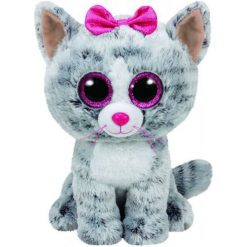 Przytulanki i maskotki: TY Maskotka Beanie Boos Kiki – Szaro-Biały Kot, Medium 24 Cm