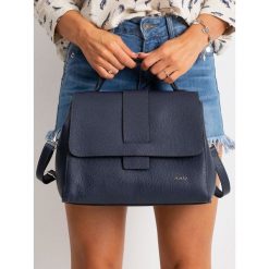 JENNA Damska Torebka Skórzana Kuferek Do Ręki. Niebieskie kuferki damskie ROVICKY, w paski, z jeansu, eleganckie, na ramię, bez dodatków. Za 299,00 zł.