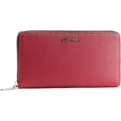 Duży Portfel Damski CALVIN KLEIN - Tack Large Ziparound Xl K60K604862 242. Czerwone portfele damskie Calvin Klein, ze skóry ekologicznej. Za 299,00 zł.