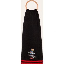 Polo Ralph Lauren - Szalik. Czarne szaliki męskie Polo Ralph Lauren, bez wzorów, z wełny. W wyprzedaży za 169,90 zł.