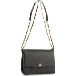 Torebka TORY BURCH - Robinson Convertible Shoulder Bag 46333 Black/Royal Navy 018. Czarne torebki klasyczne damskie Tory Burch, bez wzorów, ze skóry ekologicznej, wizytowe, bez dodatków. W wyprzedaży za 999,00 zł.