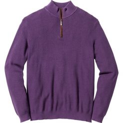 Golfy męskie: Sweter ze stójką Regular Fit bonprix jagodowy