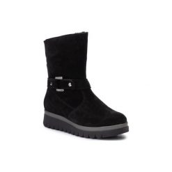 LASOCKI SM-A218. Czarne botki damskie Lasocki, ze skóry, bez obcasa, bez zapięcia. Za 299,99 zł.
