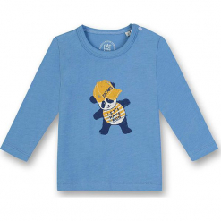 Koszulka w kolorze błękitnym. Niebieskie t-shirty chłopięce Eat ants, z nadrukiem, z bawełny, z długim rękawem. W wyprzedaży za 37,95 zł.