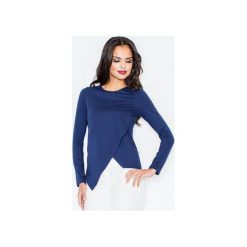 Bluzka M210 Granat. Niebieskie bluzki damskie FIGL, m, bez wzorów, z bawełny, eleganckie, z klasycznym kołnierzykiem, z długim rękawem. Za 79,00 zł.