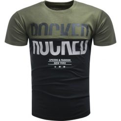 Koszulka męska t-shirt zielony Recea. Zielone koszulki męskie Recea, xl, z nadrukiem, z bawełny, klasyczne, bez kołnierzyka, bez rękawów. W wyprzedaży za 25,99 zł.