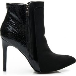 Botki damskie: CZARNE BOTKI LUXURY BLACK HEELS