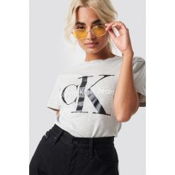 Calvin Klein T-shirt Shrunken - Grey. Szare t-shirty damskie Calvin Klein, z bawełny. Za 202,95 zł.