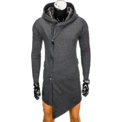 Bluzy męskie: BLUZA MĘSKA ROZPINANA Z KAPTUREM B762 – GRAFITOWA