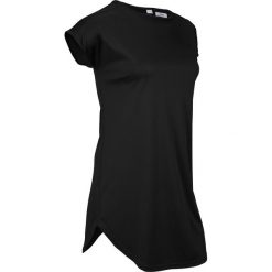 Długi shirt sportowy, krótki rękaw bonprix czarny. Czarne bluzki sportowe damskie bonprix, bez wzorów, bez kołnierzyka, z długim rękawem, długie, bez kaptura. Za 74,99 zł.