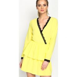 Jasnożółta Sukienka Deep Love. Żółte sukienki letnie marki Born2be, s, mini. Za 69,99 zł.