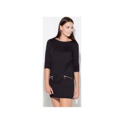 Sukienka K087 Czarny. Czarne sukienki damskie KATRUS, na co dzień, l, bez wzorów, bez kołnierzyka, bez rękawów. Za 129,00 zł.