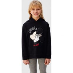 Mango Kids - Bluza dziecięca Music 110-164 cm. Czarne bluzy dziewczęce z aplikacjami, z bawełny. Za 99,90 zł.