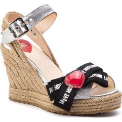 Espadryle LOVE MOSCHINO - JA1631AI07JH290B Argen. Szare espadryle damskie Love Moschino, bez wzorów, ze skóry ekologicznej, bez obcasa, na obcasie. Za 1019,00 zł.