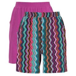 Cellbes Wzorzyste szorty z dżerseju 2 Pack kolorowy Fioletowy female ze wzorem/fioletowy 34/36. Fioletowe szorty damskie Cellbes, s, bez wzorów, z gumy. W wyprzedaży za 74,00 zł.