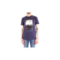 T-shirty z krótkim rękawem Trussardi 52T00222-1T001675. Niebieskie t-shirty męskie Trussardi, s, bez wzorów, bez kołnierzyka, krótkie. Za 277,43 zł.