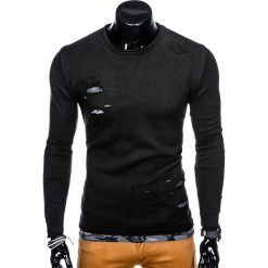 SWETER MĘSKI E108 - CZARNY. Czarne swetry klasyczne męskie marki Inny, m, z bawełny. Za 49,00 zł.