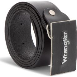 Pasek Męski WRANGLER - Metal Buckle Belt W0B588301 85 Black. Czarne paski męskie Wrangler, w paski, ze skóry. W wyprzedaży za 169,00 zł.