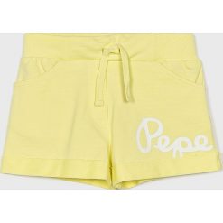 Pepe Jeans - Szorty dziecięce Ruth 128-180 cm. Żółte spodenki dziewczęce Pepe Jeans, bez wzorów, z bawełny, casualowe. Za 139,90 zł.