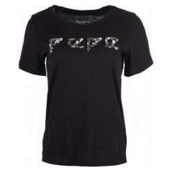 Pepe Jeans T-Shirt Damski Jotie Xs Czarny. Czarne koszulki damskie Pepe Jeans, xs, bez wzorów, z jeansu, bez kołnierzyka, bez rękawów. W wyprzedaży za 117,00 zł.