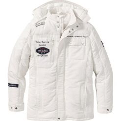 Kurtka zimowa bonprix biel wełny. Białe płaszcze męskie bonprix, na zimę, m, z aplikacjami, z wełny. Za 319,99 zł.