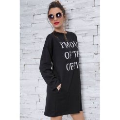 Bluza ADRA BLACK. Czarne bluzy damskie IVET, m, z napisami, z bawełny, bez rękawów, bez kaptura. Za 78,00 zł.