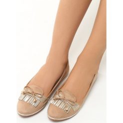 Baleriny damskie lakierowane: Khaki Balerinki Finite