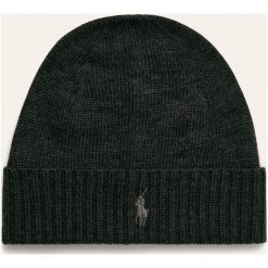 Polo Ralph Lauren - Czapka. Szare czapki męskie Polo Ralph Lauren, bez wzorów, z wełny. W wyprzedaży za 139,90 zł.