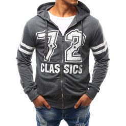 Bluzy męskie: Bluza męska z kapturem antracytowa (bx2387)