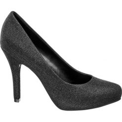 Szpilki damskie Catwalk czarne. Czarne czółenka marki Catwalk, z materiału, na obcasie. Za 119,90 zł.