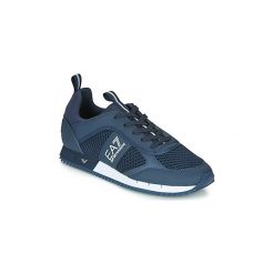 Buty Emporio Armani EA7 BLACK WHITE LACES U. Niebieskie trampki męskie Emporio Armani EA7, bez wzorów, bez zapięcia. Za 859,00 zł.