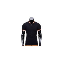 T-SHIRT MĘSKI BEZ NADRUKU S661 - CZARNY. Czarne t-shirty męskie z nadrukiem marki Ombre Clothing, m, z bawełny, z kontrastowym kołnierzykiem. Za 29,00 zł.
