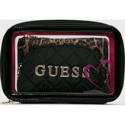 Guess Jeans - Kosmetyczka (3-pack). Czarne kosmetyczki damskie Guess Jeans, z aplikacjami, z jeansu. W wyprzedaży za 239,90 zł.