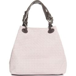 Torebki klasyczne damskie: Skórzana torebka w kolorze jasnojasnoróżowym – 35 x 28 x 17 cm